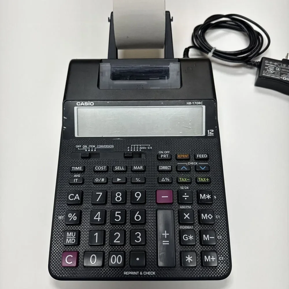 Casio HR-170RC Mini Desktop 2-Color 2.0 Line-Per-Second Printing Calculator - Picture 2 of 7